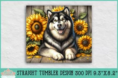 20oz Alaskan Malamute Skinny Tumbler | Rustic Sunflowers Product Image 2