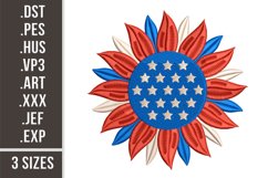 Patriotic Sunflower | Embroidery Design Product Image 1