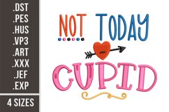 Not Today Cupid - Embroidery Design Product Image 1