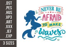 Mermaid Quote | Embroidery Design Product Image 1