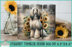 20oz Afghan Hound Skinny Tumbler | Rustic Sunflowers Product Image 1