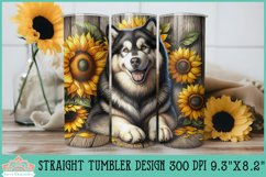 20oz Alaskan Malamute Skinny Tumbler | Rustic Sunflowers Product Image 1