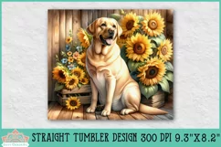 20oz Yellow Lab Skinny Tumbler | Rustic Sunflowers Product Image 2
