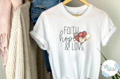 Faith, Hope Love png file, Christian quote clip art Product Image 2