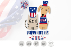 Party Like It's 1776 Cat and Dog. America's 250th Birthday Product Image 1