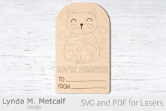 Cat Paintable Valentine Card Laser Svg File Product Image 1