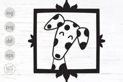 Dalmatian Doodle SVG, Framed Dalmatian Png for Sublimation Product Image 1