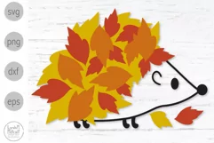 Fall Hedgehog Svg, Autumn Woodland Hedgehog Png Product Image 1