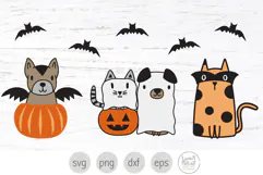 Halloween Pets for Libbey Glass Can, Spooky Pets Png Wrap Product Image 2