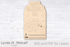 Hedgehog Paintable Valentine Card Laser Svg File Product Image 1