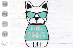 Hello Summer French Bulldog Svg, Dog in Sunglasses Product Image 1