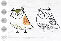 Doodle Owls Svg, Woodland Birds Png Product Image 1
