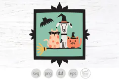 Witch Animals Svg, Halloween Pets Png, Spooky Cats and Dog Product Image 1