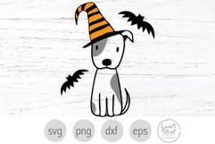 Witch Puppy Svg, Halloween Dog with Bats Clipart Png Product Image 1