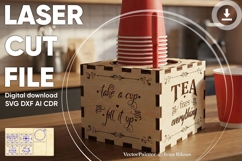 Cup holder - laser cut files, Vector pattern SVG DXF Product Image 1