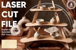 Curved shape Display Stand - SVG Laser Cut File, Glowforge Product Image 1