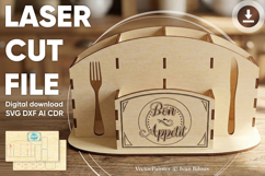 Cutlery Stand - laser cut file, SVG DXF pattern Product Image 1