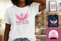 Faith over Fear Cancer Awareness Design, Breast Cancer month Product Image 1