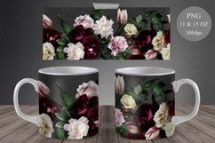 Garden Flowers Mug Wrap. Floral Mug Sublimation. 11&amp;15 oz Product Image 1