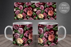 Floral mug sublimation template 11oz &amp; 15oz Product Image 1