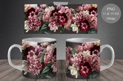 Floral Mug Sublimation. Roses, Peony, Anemone Mug Wrap Product Image 1