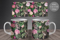 Flower Mug Sublimation | Vintage Floral Mug Wrap 11oz &amp; 15oz Product Image 1