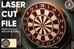 Dartboard - SVG Laser Cut File, Digital plan of Dart game Product Image 1