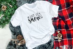 Let It Snow SVG Cut File, Winter Snowflake Design Product Image 3