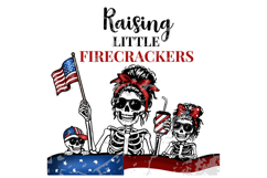 Raising Little Firecrackers | Patriotic Mom Skeleton Family Product Image 5