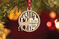 Deer Laser SVG Memorial Ornament Wood Christmas Remembrance Product Image 2