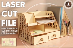 Desk Shelf - laser cut file, Document organizer Product Image 1