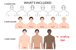 Male Colored Figures with Hair Product Image 2