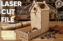 Birdhouse Dice Tower - laser cut file, vector CNC plan Product Image 1