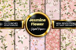 Jasmine Seamless Pattern Digital Papers, Flowers Pattern Product Image 1