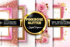 Pinkrose Glitter Digital Papers - 04 Variations Product Image 1