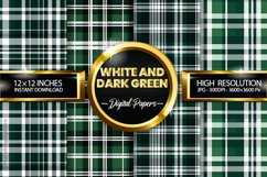 White And Dark Green Digital Papers - 04 Variations Product Image 1