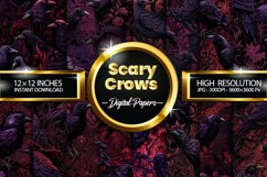 Scary Crows Digital Papers, Scary Pattern Product Image 1