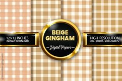 Beige Gingham Digital Papers 04 Variations Product Image 1