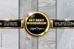 Sky Gray Woodgrain Digital Papers - 04 Variations Product Image 1