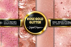 Rose Gold Glitter Digital Papers - 04 Variations Product Image 1