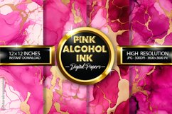 Pink Alcohol Ink Digital Papers - 04 Variations Product Image 1
