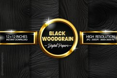 Black Woodgrain Digital Papers - 04 Variations Product Image 1