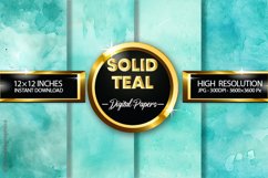 Solid Teal Digital Papers - 04 Variations Product Image 1