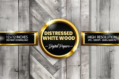Distressed White Wood Digital Papers - 04 Variations Product Image 1