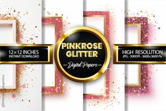 Pinkrose Glitter Digital Papers - 04 Variations Product Image 1