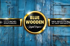 Blue Wooden Digital Papers - 04 Variations Product Image 1