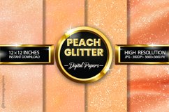 Peach Glitter Digital Papers - 04 Variations Product Image 1