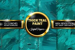 Thick Teal Paint Digital Papers - 04 Variations Product Image 1