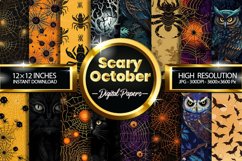 Scary October Digital Papers, Scary Pattern Product Image 1