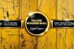 Yellow Wooden Wall Digital Papers - 04 Variations Product Image 1